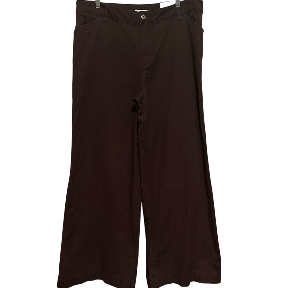 Cato Classic Women's Brown Wide Leg Pants‎ Sits Below the Waist Size 16